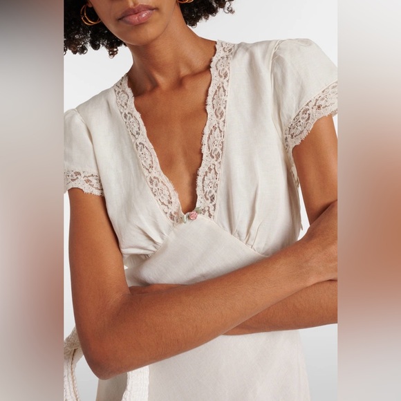 Rixo Clarice Lace-Trimmed Midi Dress - Picture 4 of 4